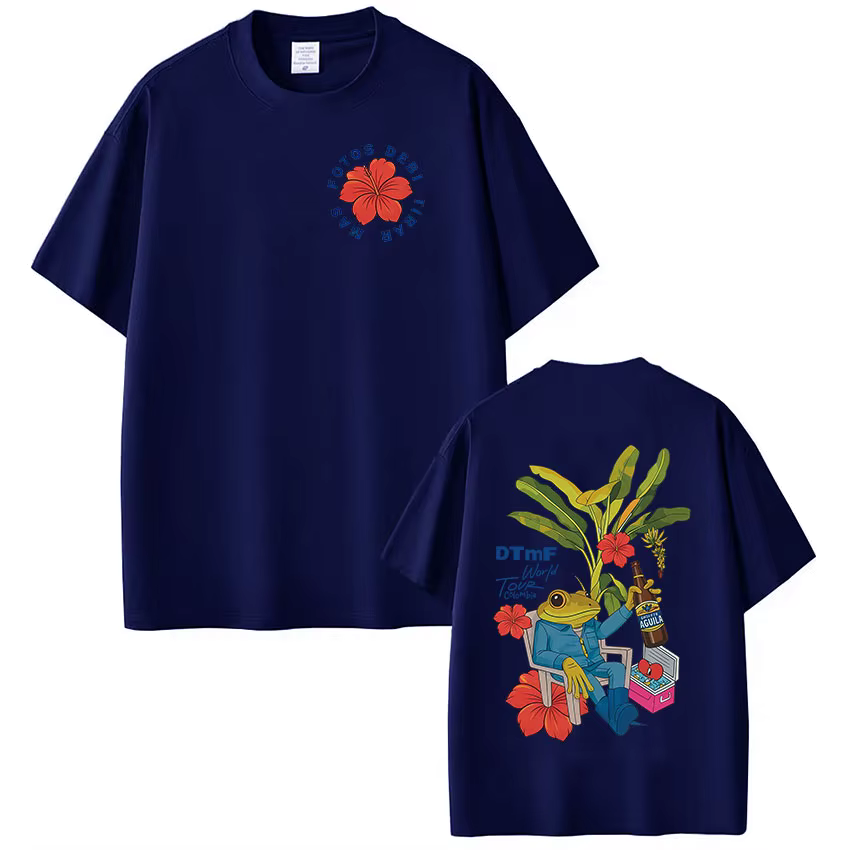 T-shirt Rapper Bad Bunny Debi Tirar Mas Fotos DTMF World Tour T-shirts Homme Femme Mode Vintage Hip Hop Streetwear