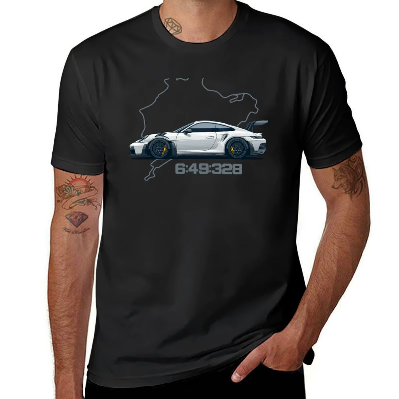 2025 nouveau modèle 992 GT3 RS Nordschleife T-Shirt plaine animal imprimé hommes vintage t-shirts