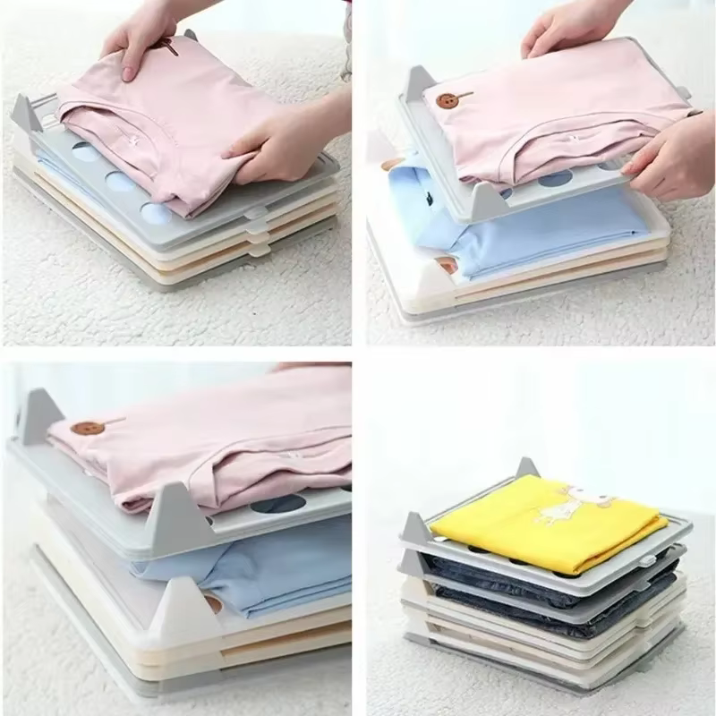 Planches de rangement de chemises empilables, rangement de vêtements pliables, gain de place, organisateur de tiroir de garde-robe pour t-shirts, pulls, utilisation en placard