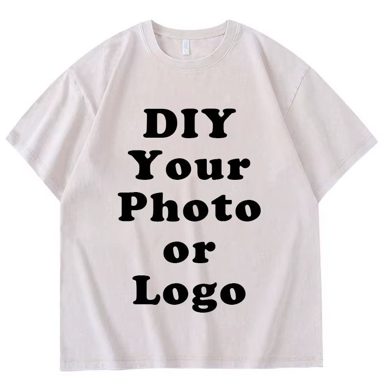 Bricolage votre Photo ou Logo personnalisé imprimé T-shirt 100% coton lavé