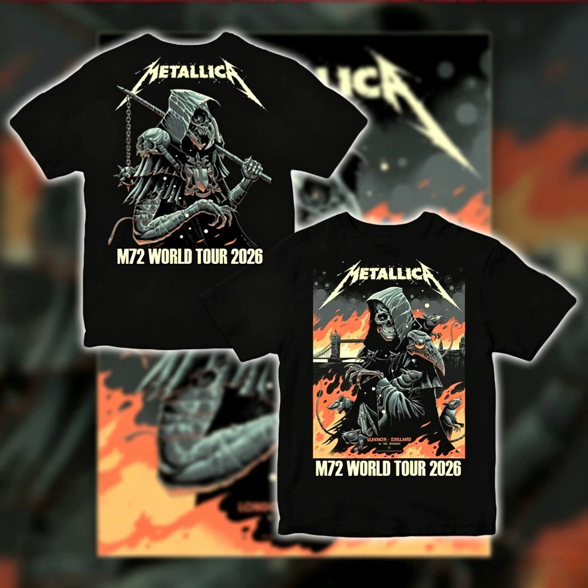 T-shirt de la tournée Metallica à Londres M72 World Tour 2026