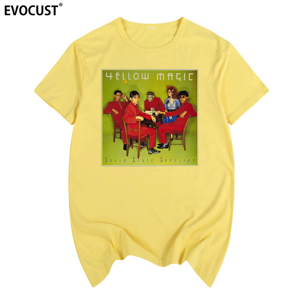 T-shirt jaune YMO de Magic Orchestra pour hommes et femmes