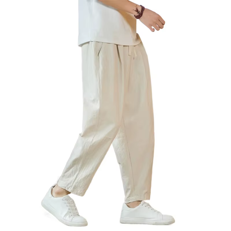 Pantalon en coton et lin pour homme