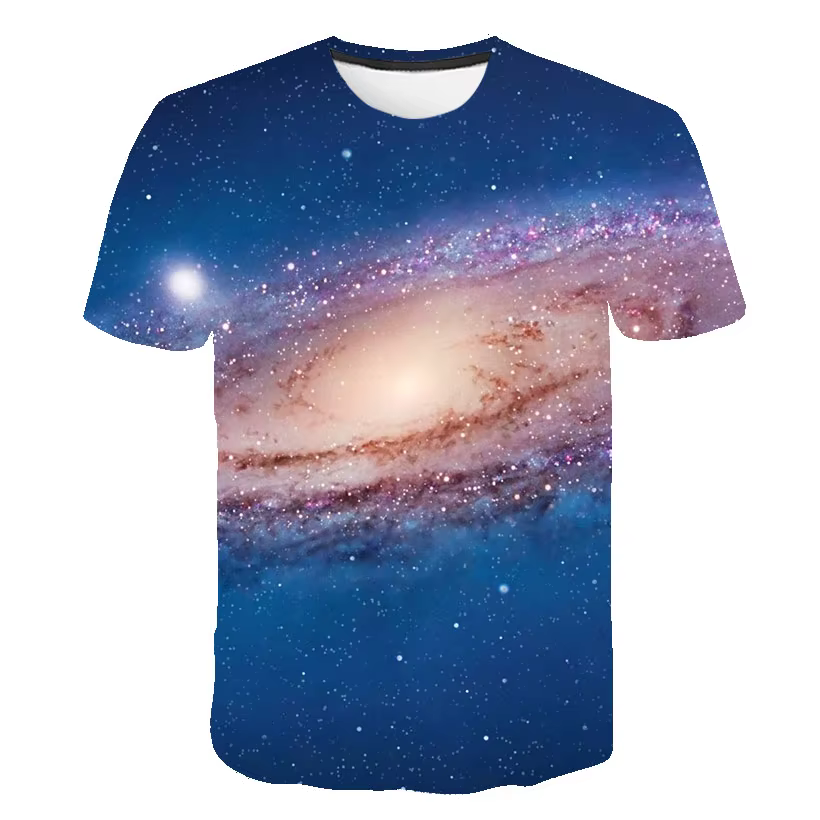 Galaxy Space T-shirt imprimé 3D mode Streetwear hommes femme col rond t-shirts décontractés été surdimensionné Harajuku