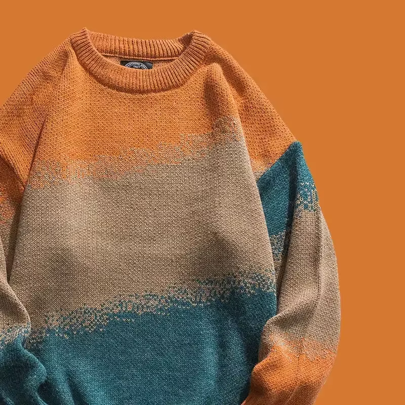 Pull en tricot à col rond pour hommes