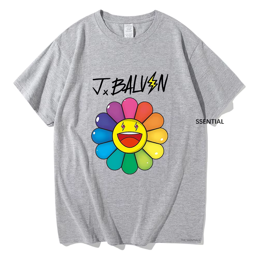 Fleurs t-shirts J. Balvin hommes/femmes vêtements Harajuku esthétique t-shirt Vintage unisexe Streetwear coton