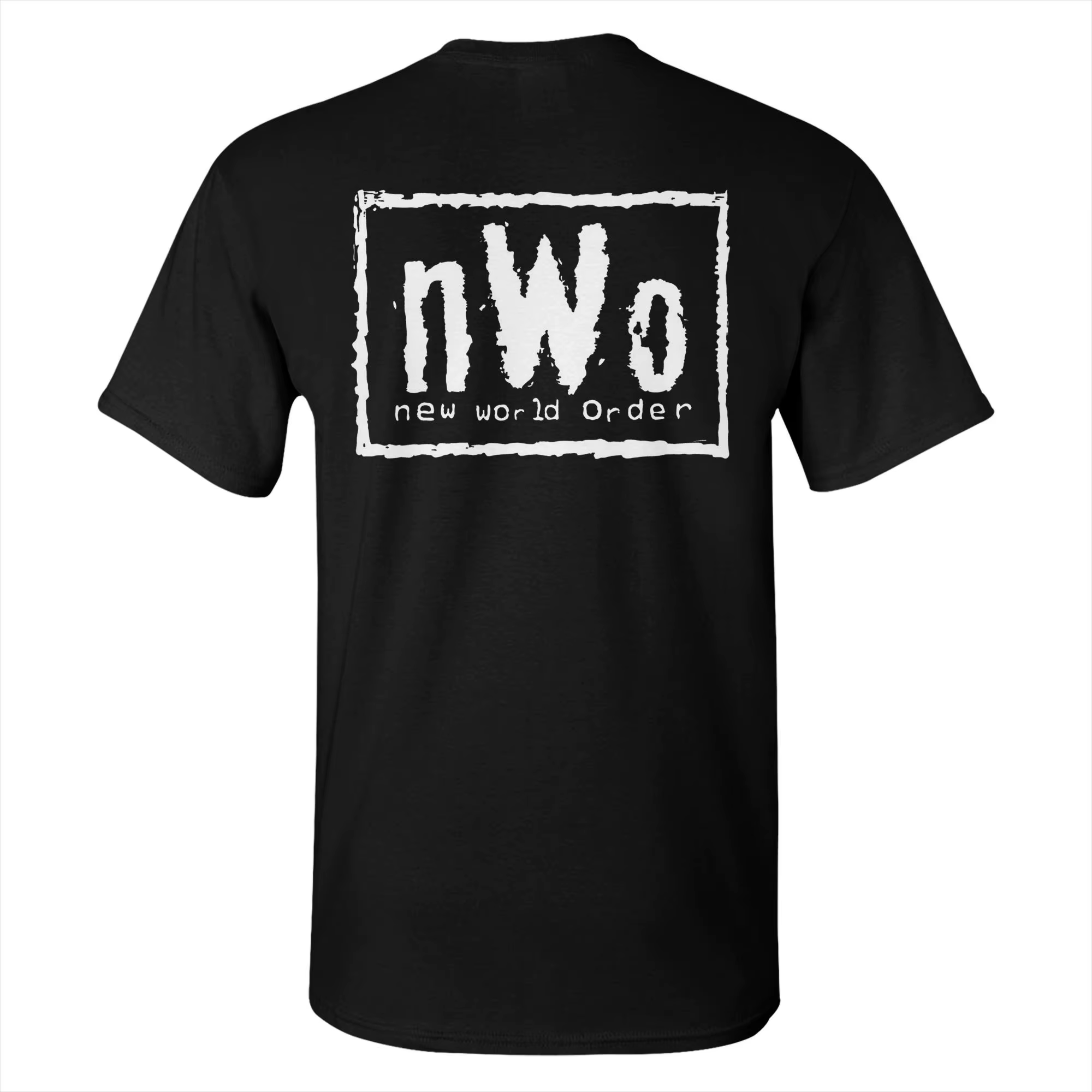 T-Shirt NWO New World Order Wrestling pour hommes, double face, grande taille, col rond, en coton, manches courtes, été
