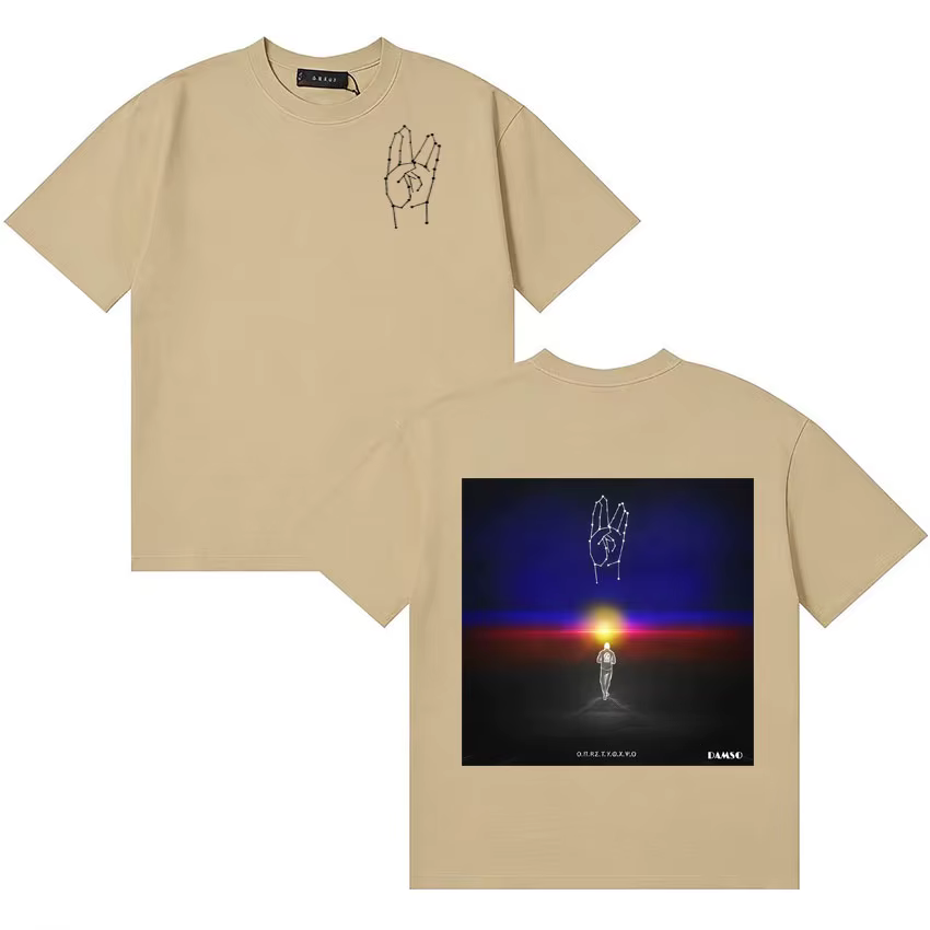 T-shirts à manches courtes surdimensionnés Damso Qalf Fashion Album Hip Hop pour hommes et femmes