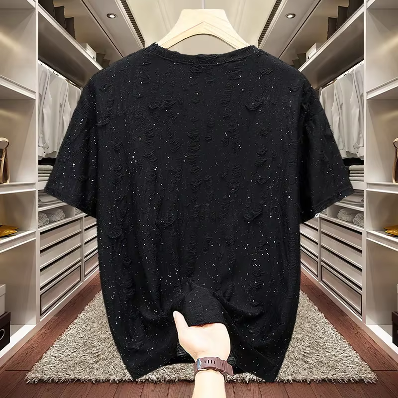 T-shirt à manches courtes pour hommes nouveau plein ciel étoile diamant chaud haute qualité décontracté Streetwear