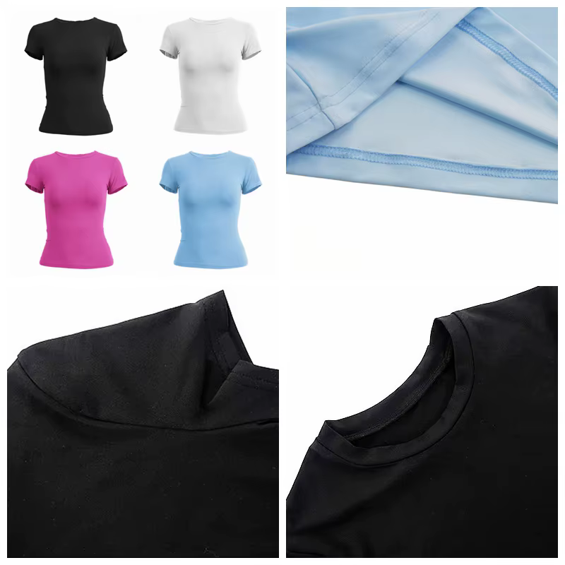 Femme vêtements à manches courtes T-shirt coupe ajustée hauts