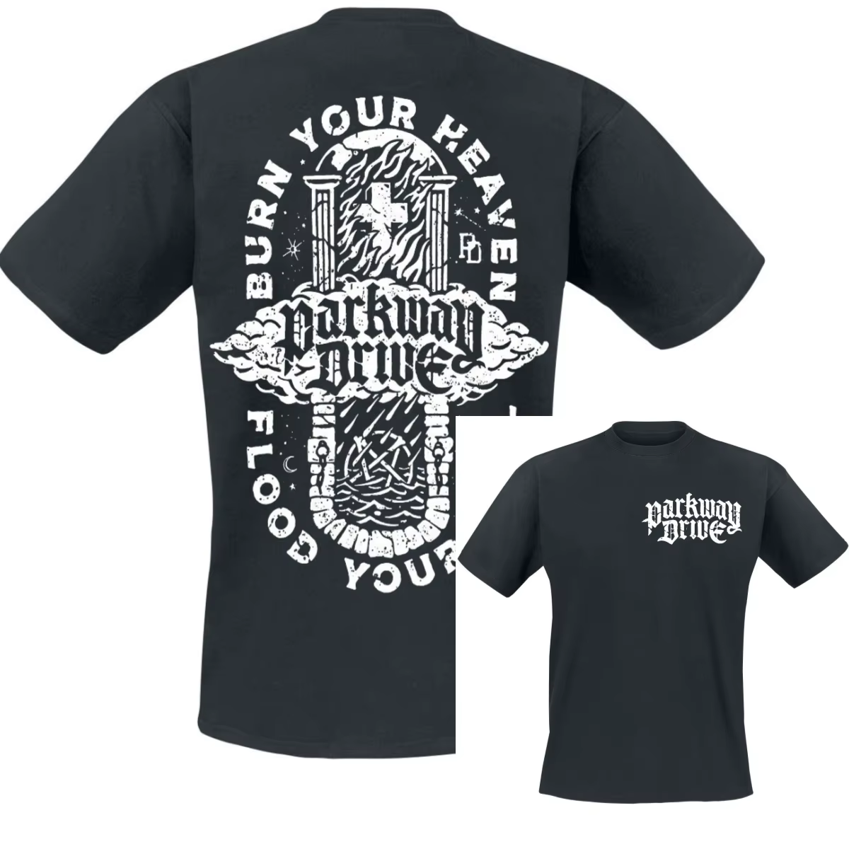 T-Shirt Smoke Skull Parkway Drive pour hommes et femmes