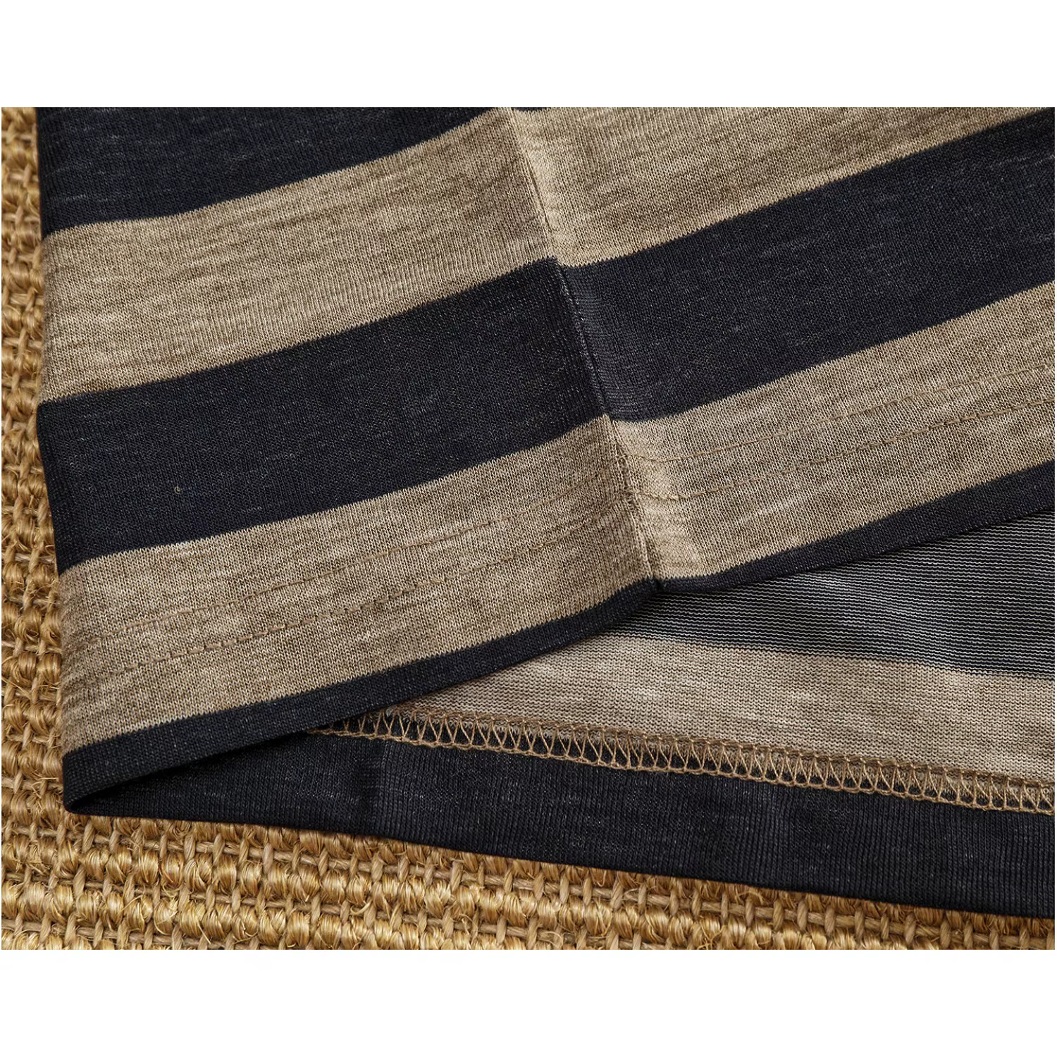 T-shirt rayé en Lyocell respirant pour homme, style rétro, à rayures larges contrastées, col rond, décontracté, à manches courtes
