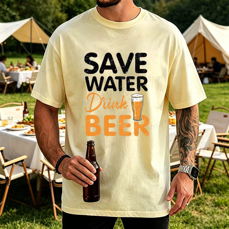 T-shirt pour homme avec citation amusante sur la bière
