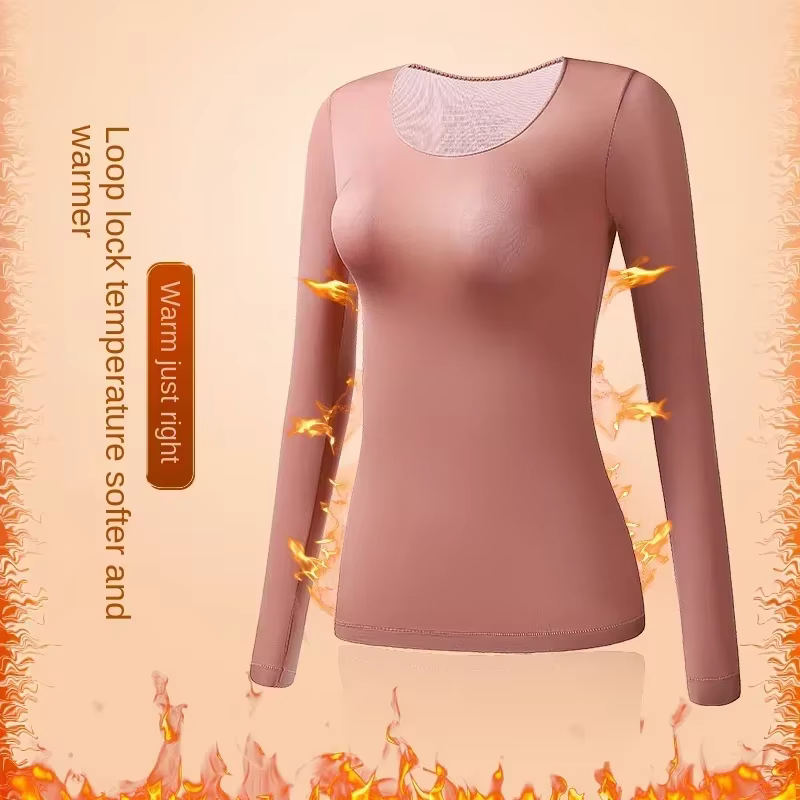 Hiver femmes sous-vêtement thermique chemise à manches longues T-shirt automne mince haut