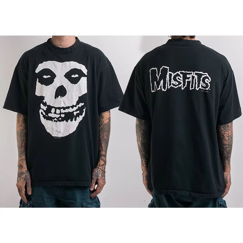 T-shirt décontracté Misfits Band Rock Hardcore Punk pour hommes et femmes