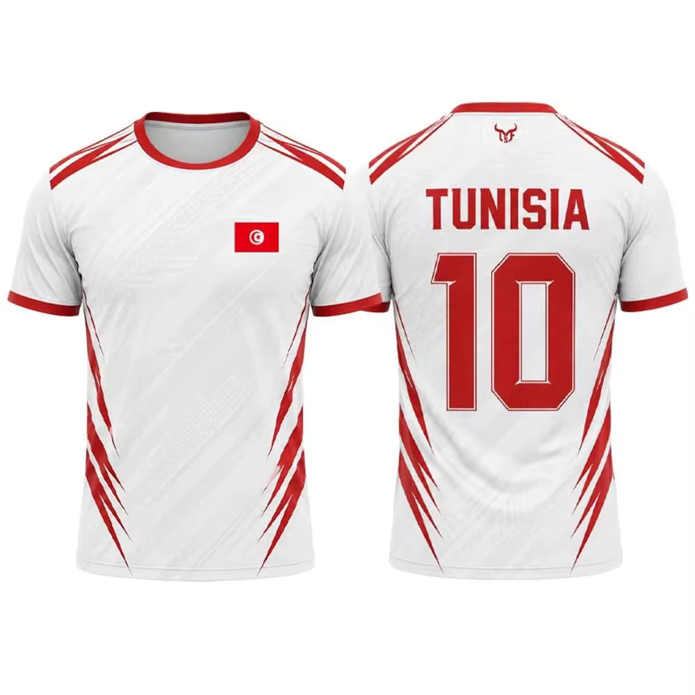 Maillot de football drapeau tunisien pour hommes