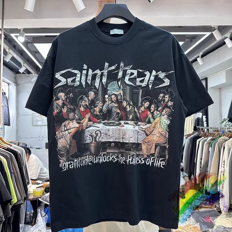 T-shirt imprimé Saint Tears pour hommes et femmes