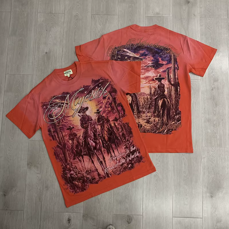 T-shirt en tissu éponge MAJESTIK 280g avec strass