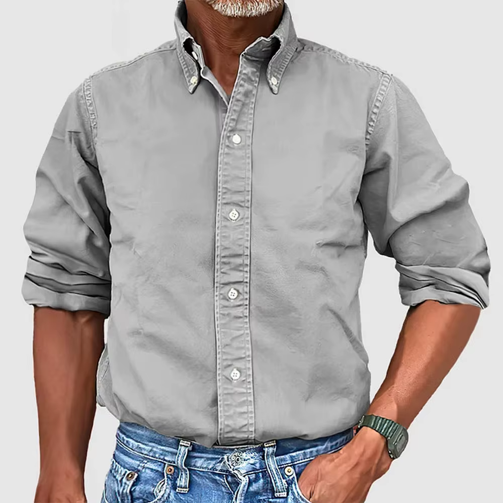 Hommes Business Workwear Bureau Blouse Printemps Été Mâle Solide Col Rabattu À Manches sulfBlouse Chemises YYCFS-F2401
