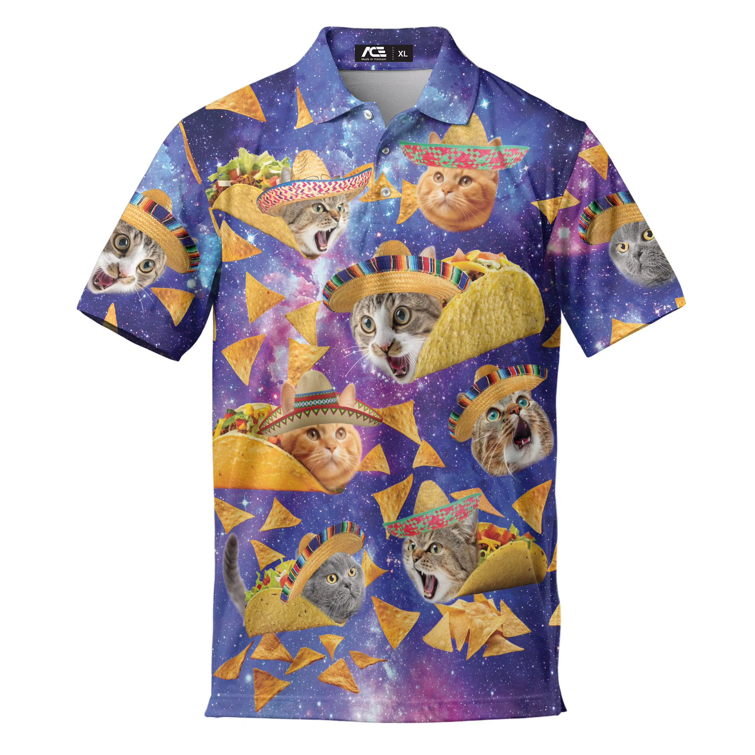 Polo chat noir pour hommes