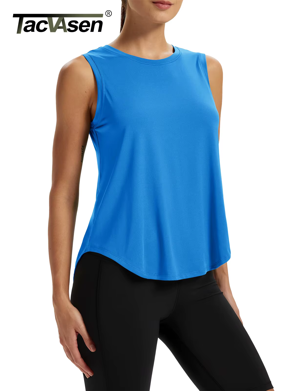 TACVASEN Débardeur Femme Séchage Rapide Protection UV UPF 80+ Gilet de Sport à Nouer au Dos Anti-Transpiration Yoga Fitness Sans Manches