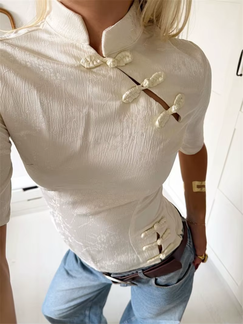 Blouse Cheongsam Vintage Orientale pour Femme