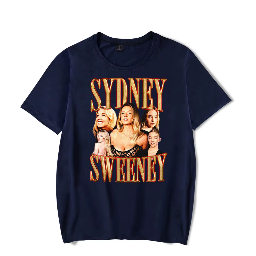 Sydney Sweeney-T-shirt à manches courtes pour hommes et femmes