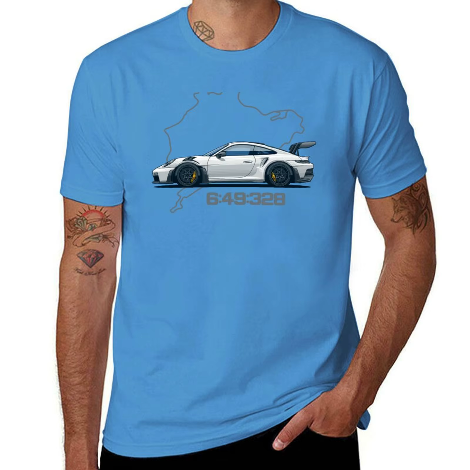 2025 nouveau modèle 992 GT3 RS Nordschleife T-Shirt plaine animal imprimé hommes vintage t-shirts