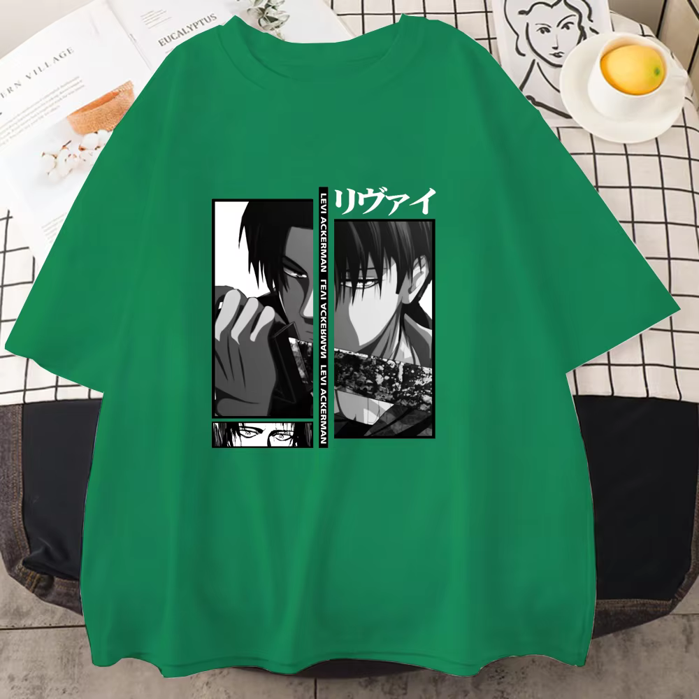 Levi Ackerman Cool graphique imprimé T-Shirt hommes et femmes ample Anime Harajuku T-Shirts hauts Vintage