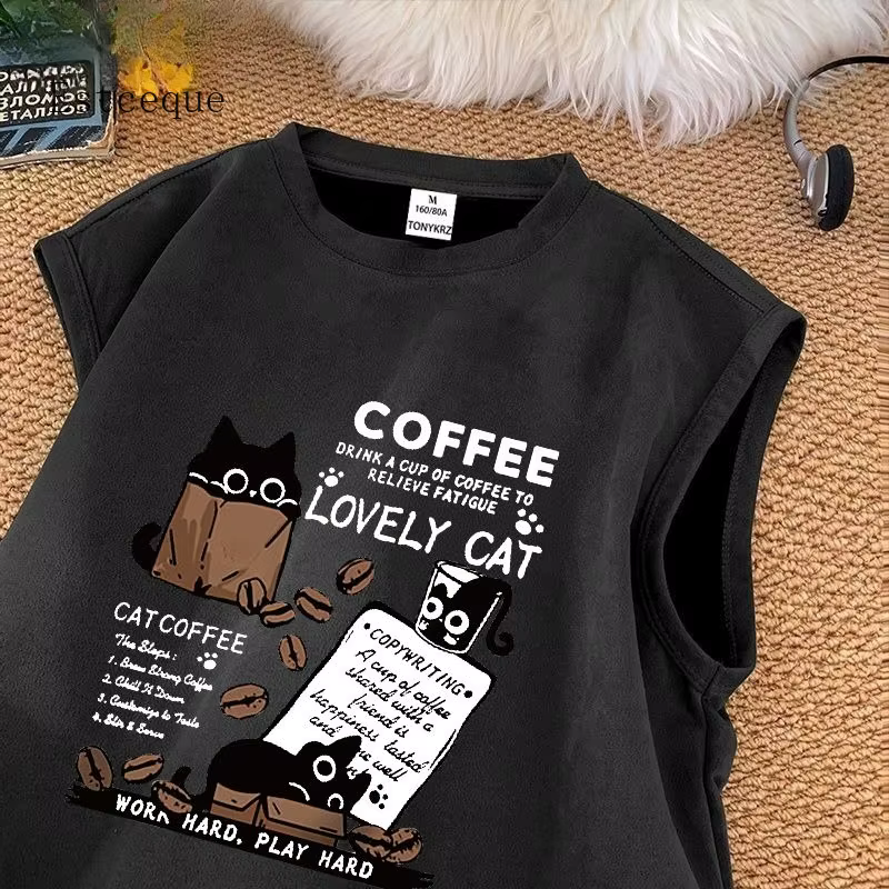 2025 café imprimé T-shirt pour hommes femmes