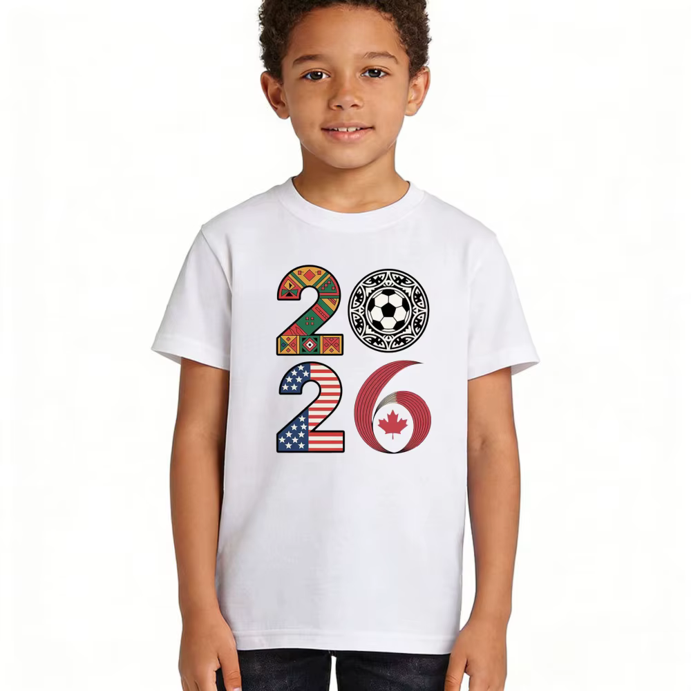 T-shirt graphique style football vintage international pour enfants