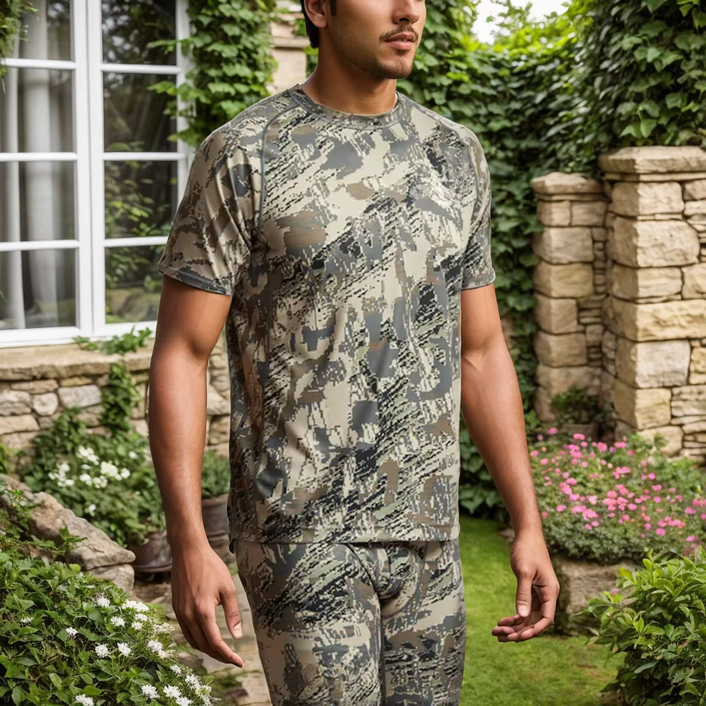 T-shirt pour homme, antibactérien, séchage rapide, imprimé camouflage, chasse, manches courtes, vêtements de chasse d'été