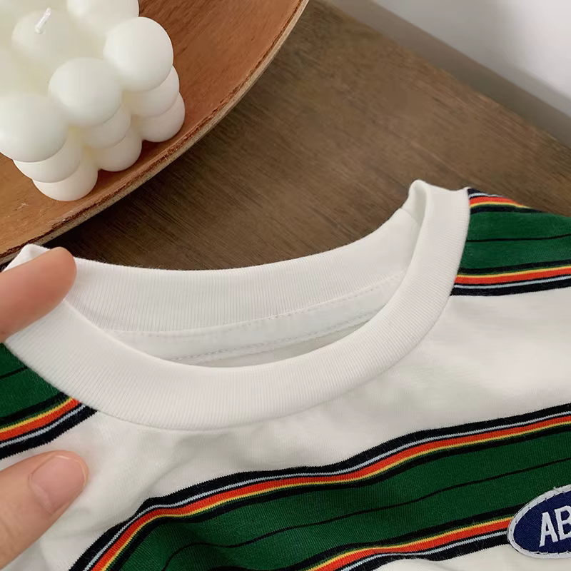 T-shirts rayés pour enfants pour garçons filles de 2 à 10 ans