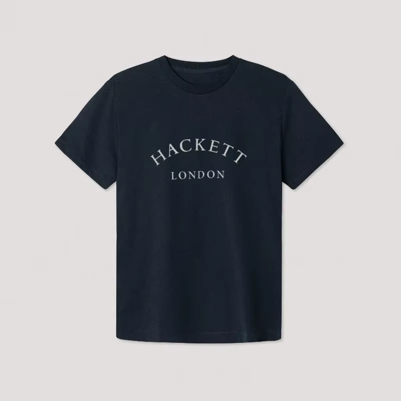 Hackett 2025 été coton t-shirt marque européenne hommes classique ajustement boîte Logo imprimé ample à manches courtes