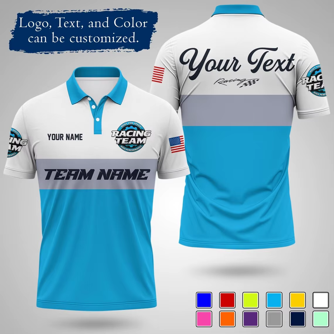 Polo personnalisé pour équipe de course