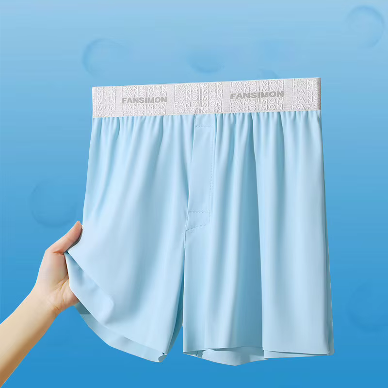 Boxer d'été mi-hauteur pour homme, sous-vêtement respirant à la maison
