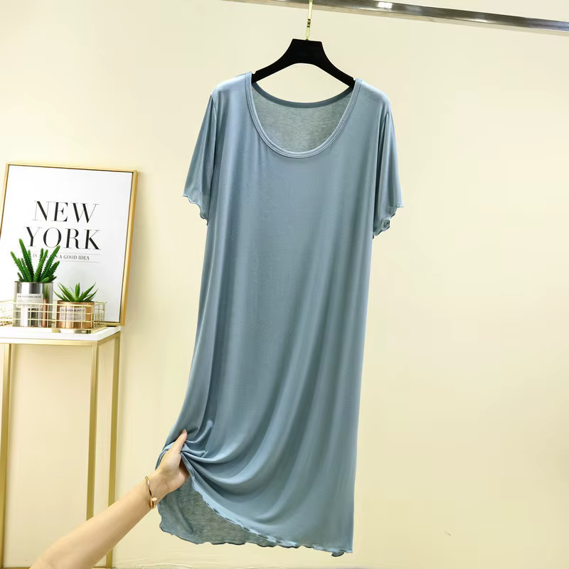 Robe de nuit décontractée à manches courtes pour femme