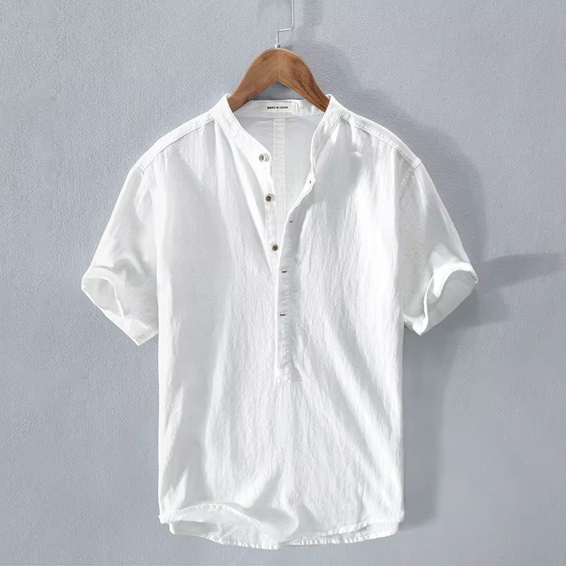 Chemise en coton et lin pour homme