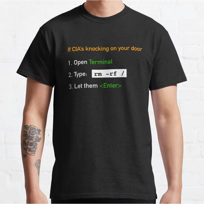 Guide utile-si CIA frapper sur votre porte T-Shirt drôle pour développeur de logiciels hauts de grande taille