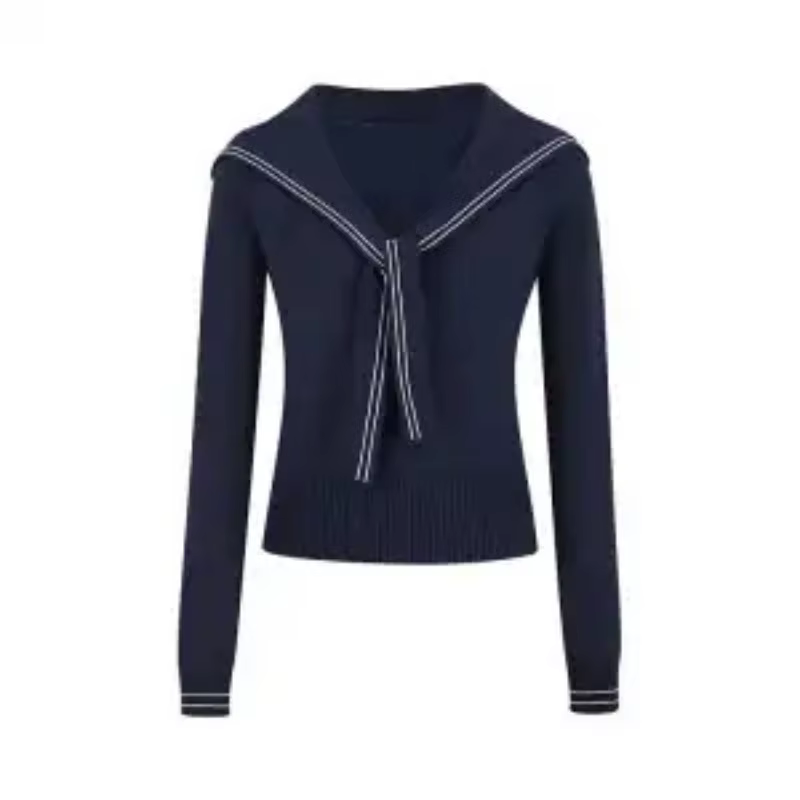Pull en maille à col marin pour femme