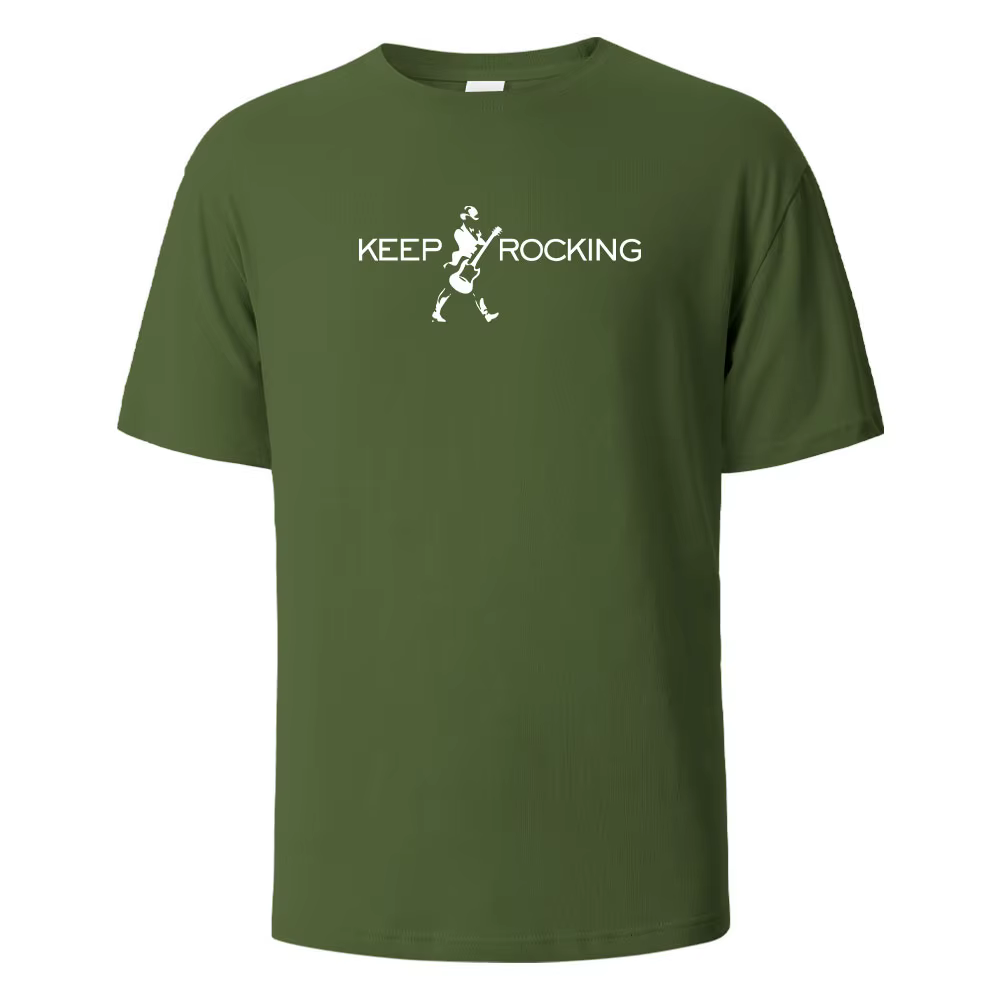 T-shirt imprimé Keep Rocking pour hommes et femmes