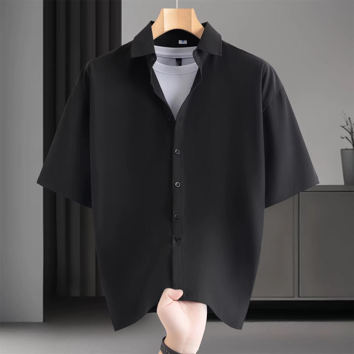 Chemise d'affaires décontractée sans repassage pour hommes