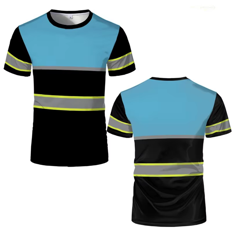 T-shirts de travail de sécurité à rayures simples