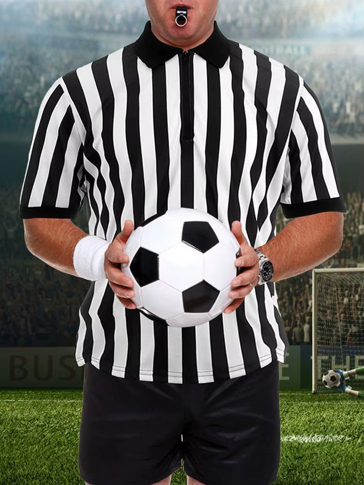 Chemise d'arbitre rayée pour hommes et femmes