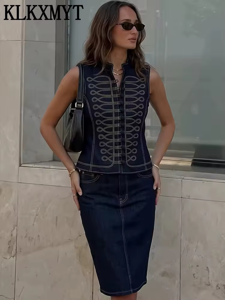 Gilet court en jean pour femme KLKXMYT – Nouvelle collection chic et décontractée pour l'été