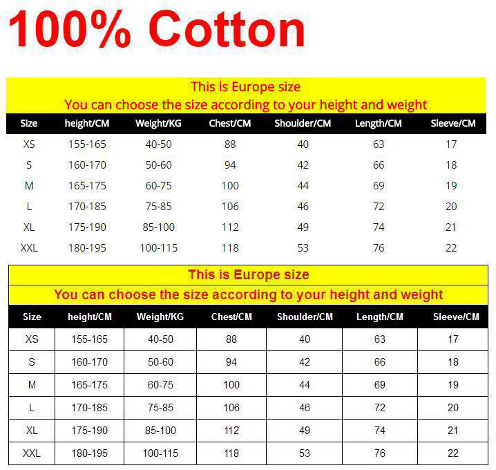 T-shirt en coton pur pour homme et femme
