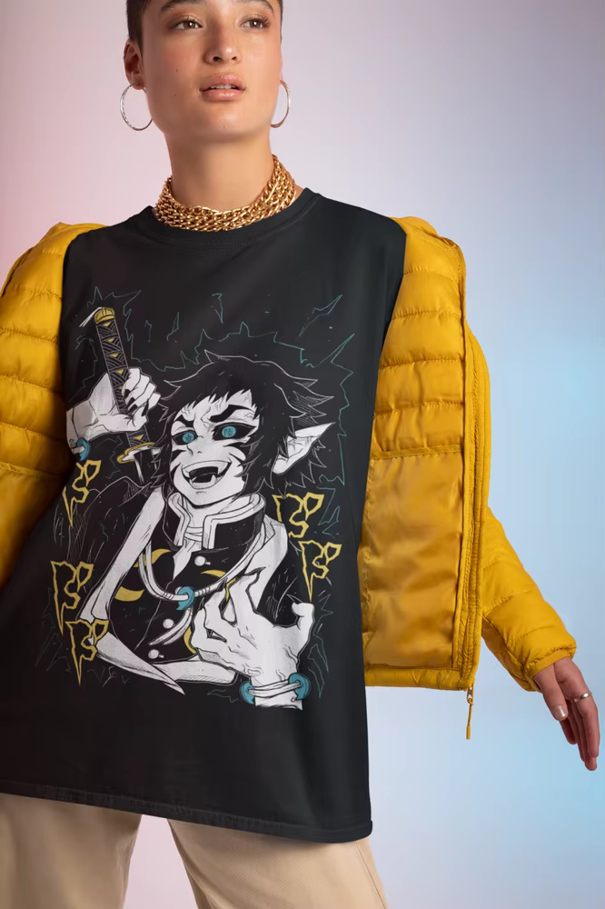Kaigaku T-shirt Kimetsu no Yaiba Anime Harajuku Kyojuro Rengoku chemise cadeau