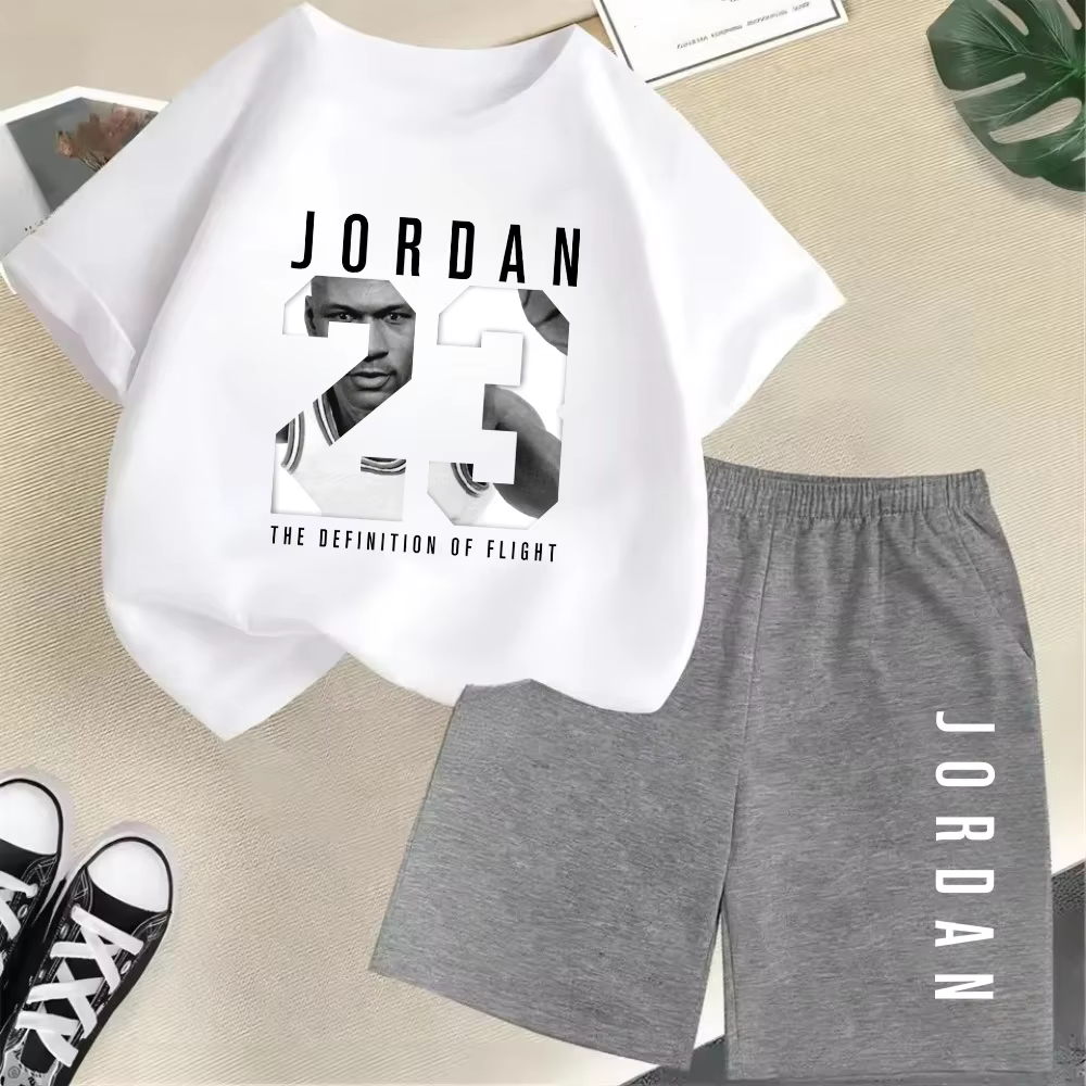Ensemble T-shirt et short d'été à manches courtes pour enfants