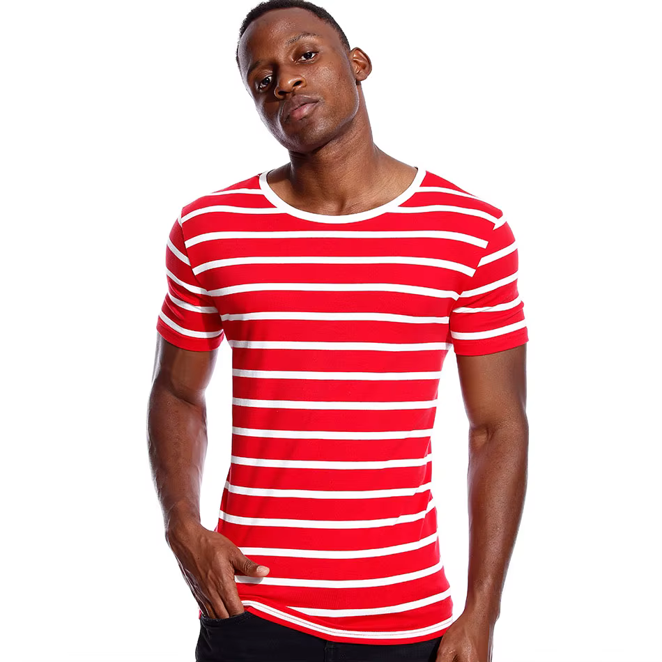 T-shirt à rayures larges et SAINT pour hommes