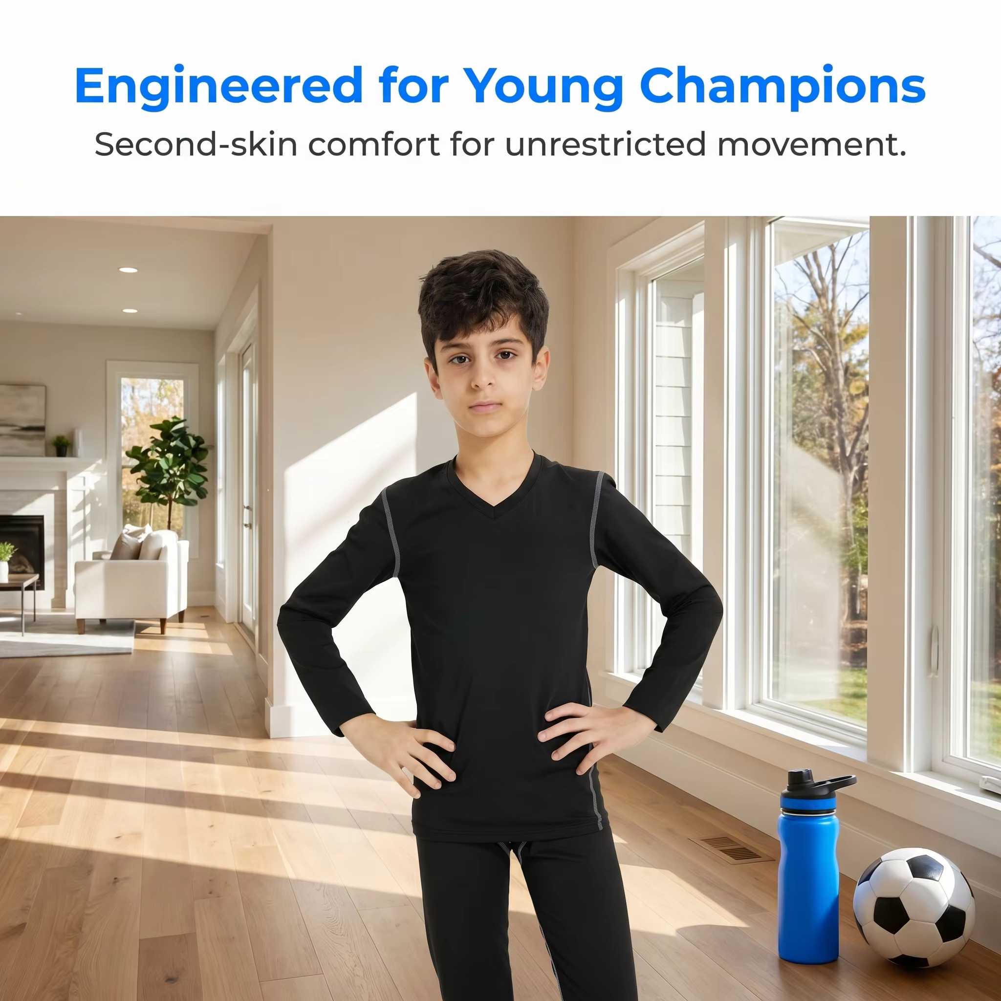 T-shirt de compression à manches longues pour garçons et filles